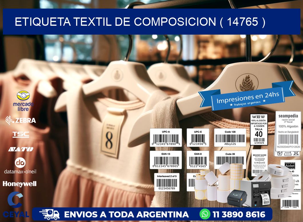 ETIQUETA TEXTIL DE COMPOSICION ( 14765 )