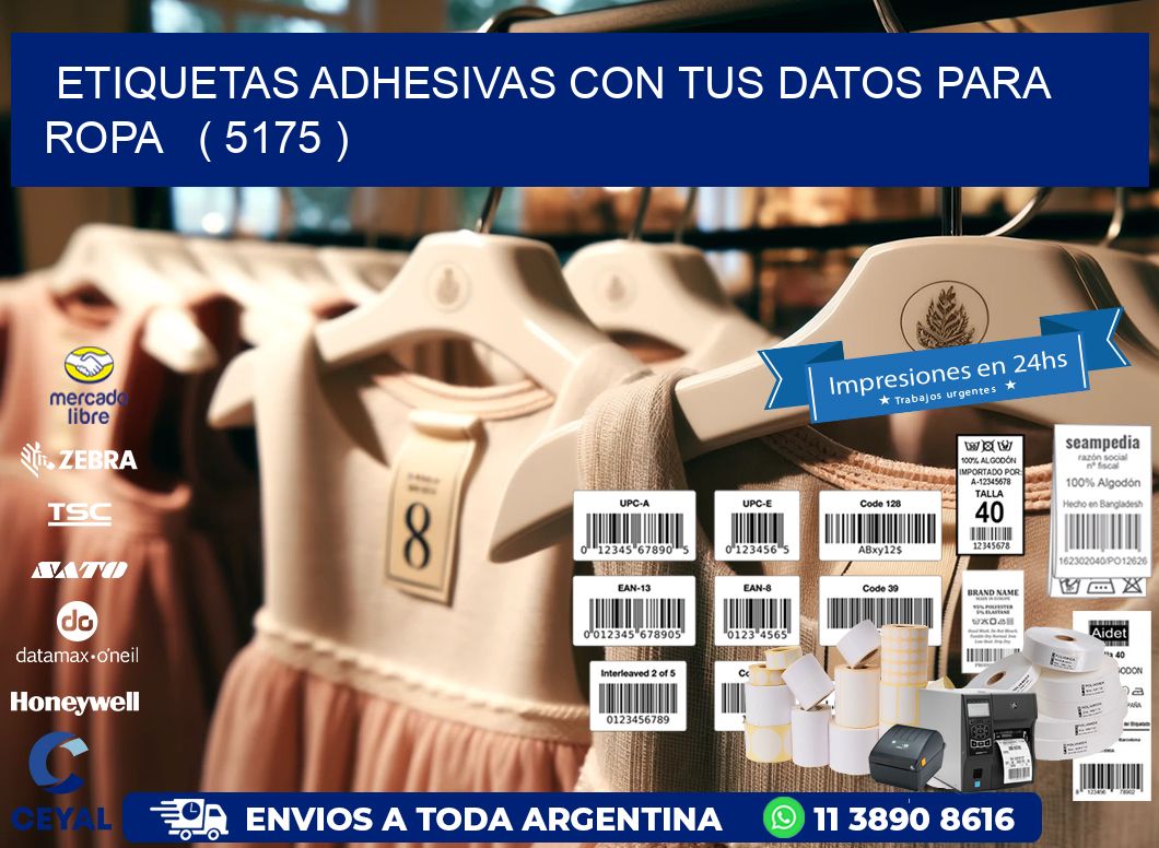 ETIQUETAS ADHESIVAS CON TUS DATOS PARA ROPA   ( 5175 )