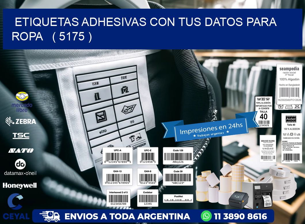 ETIQUETAS ADHESIVAS CON TUS DATOS PARA ROPA   ( 5175 )