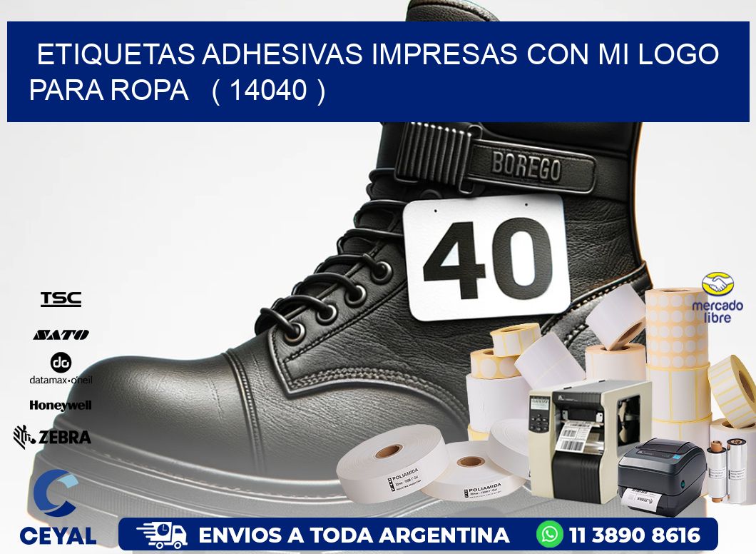 ETIQUETAS ADHESIVAS IMPRESAS CON MI LOGO PARA ROPA ( 14040 )