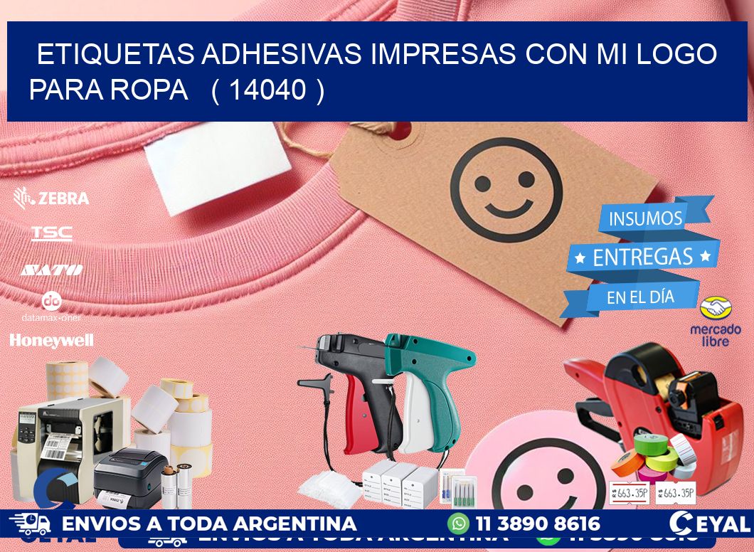 ETIQUETAS ADHESIVAS IMPRESAS CON MI LOGO PARA ROPA ( 14040 )