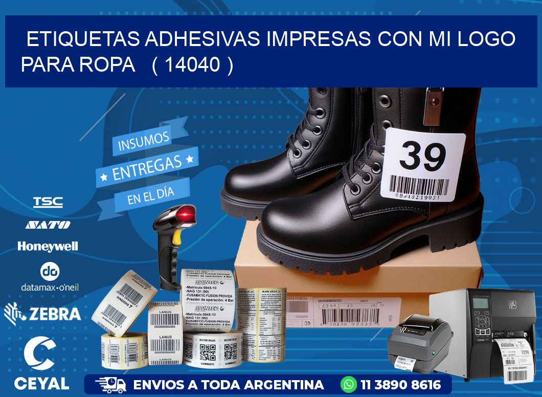 ETIQUETAS ADHESIVAS IMPRESAS CON MI LOGO PARA ROPA ( 14040 )
