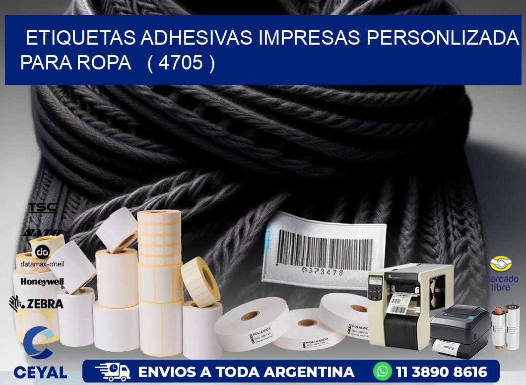 ETIQUETAS ADHESIVAS IMPRESAS PERSONLIZADA PARA ROPA ( 4705 )