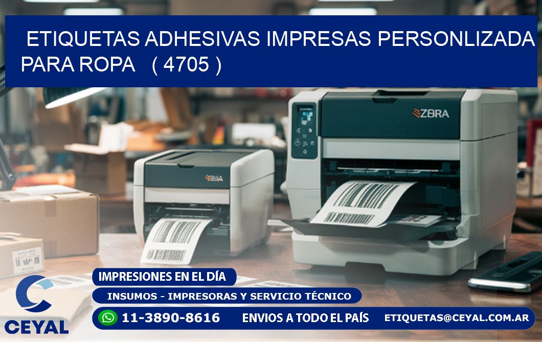 ETIQUETAS ADHESIVAS IMPRESAS PERSONLIZADA PARA ROPA ( 4705 )