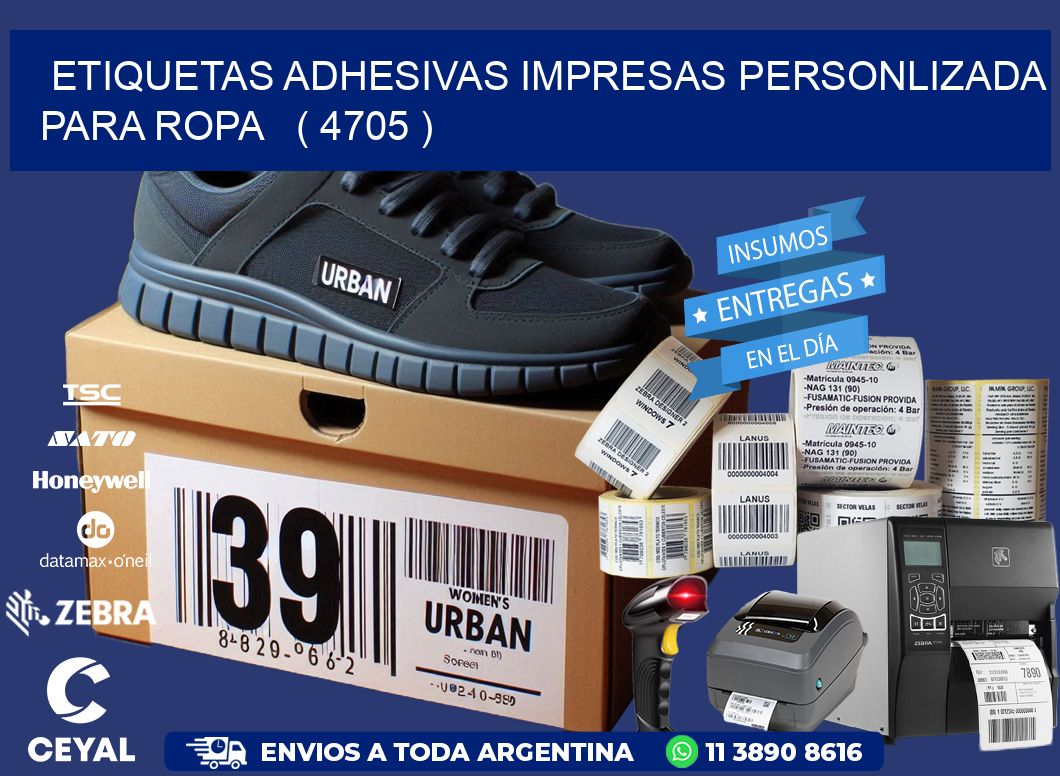 ETIQUETAS ADHESIVAS IMPRESAS PERSONLIZADA PARA ROPA ( 4705 )