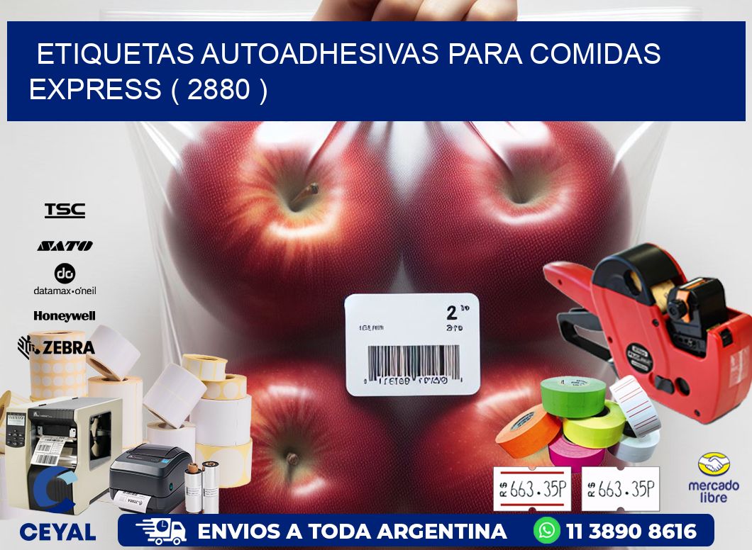ETIQUETAS AUTOADHESIVAS PARA COMIDAS EXPRESS ( 2880 )