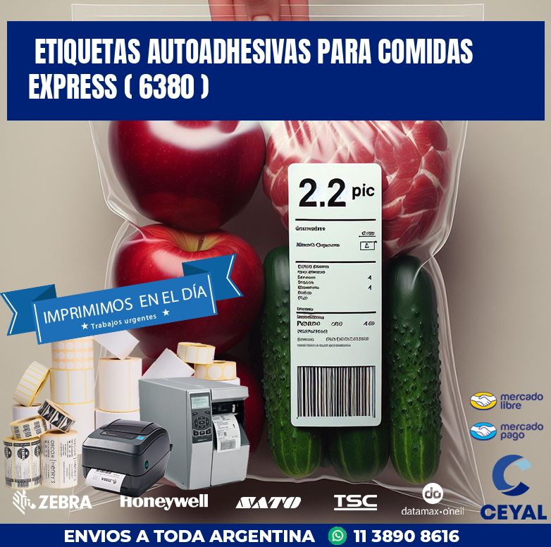 ETIQUETAS AUTOADHESIVAS PARA COMIDAS EXPRESS ( 6380 )