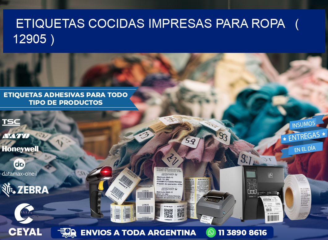 ETIQUETAS COCIDAS IMPRESAS PARA ROPA   ( 12905 )