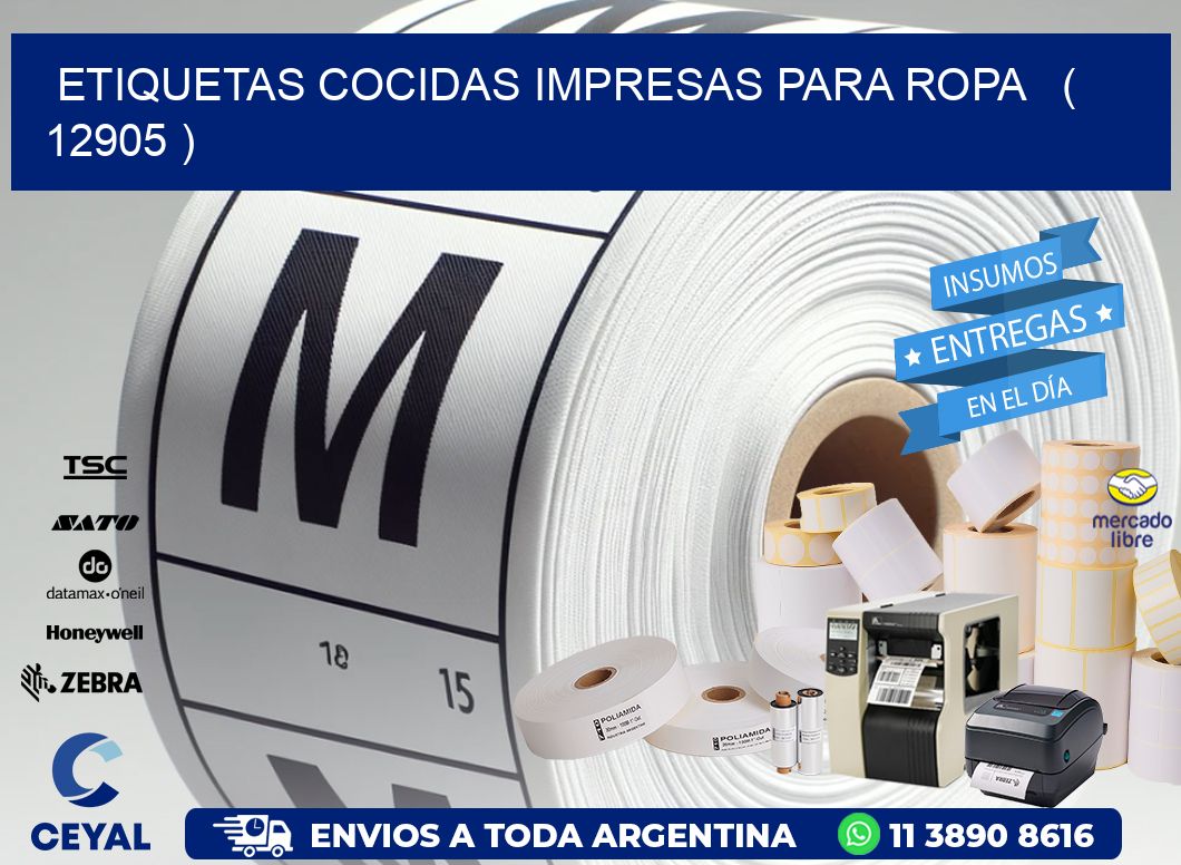 ETIQUETAS COCIDAS IMPRESAS PARA ROPA ( 12905 )