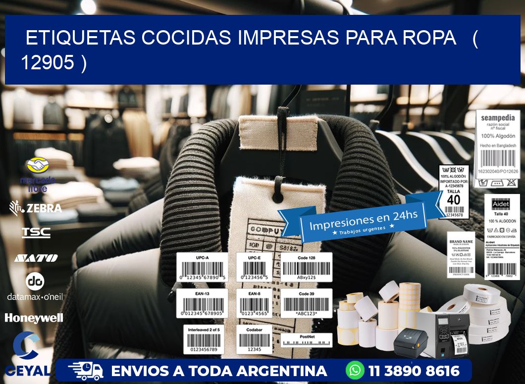 ETIQUETAS COCIDAS IMPRESAS PARA ROPA ( 12905 )