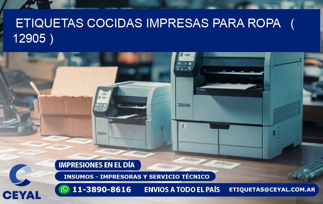 ETIQUETAS COCIDAS IMPRESAS PARA ROPA ( 12905 )