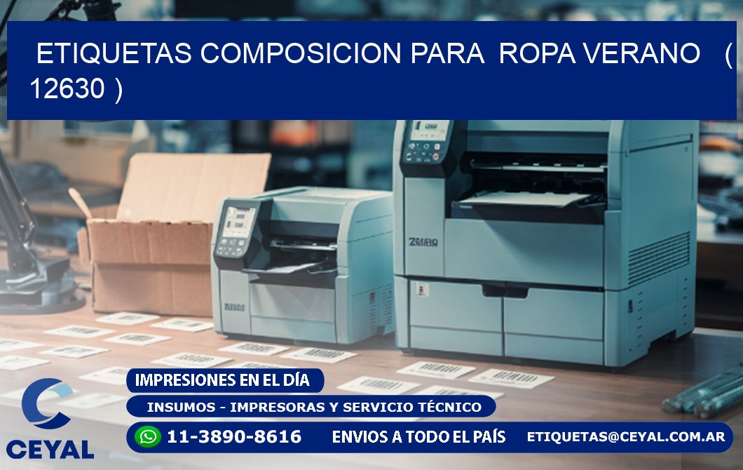 ETIQUETAS COMPOSICION PARA ROPA VERANO ( 12630 )