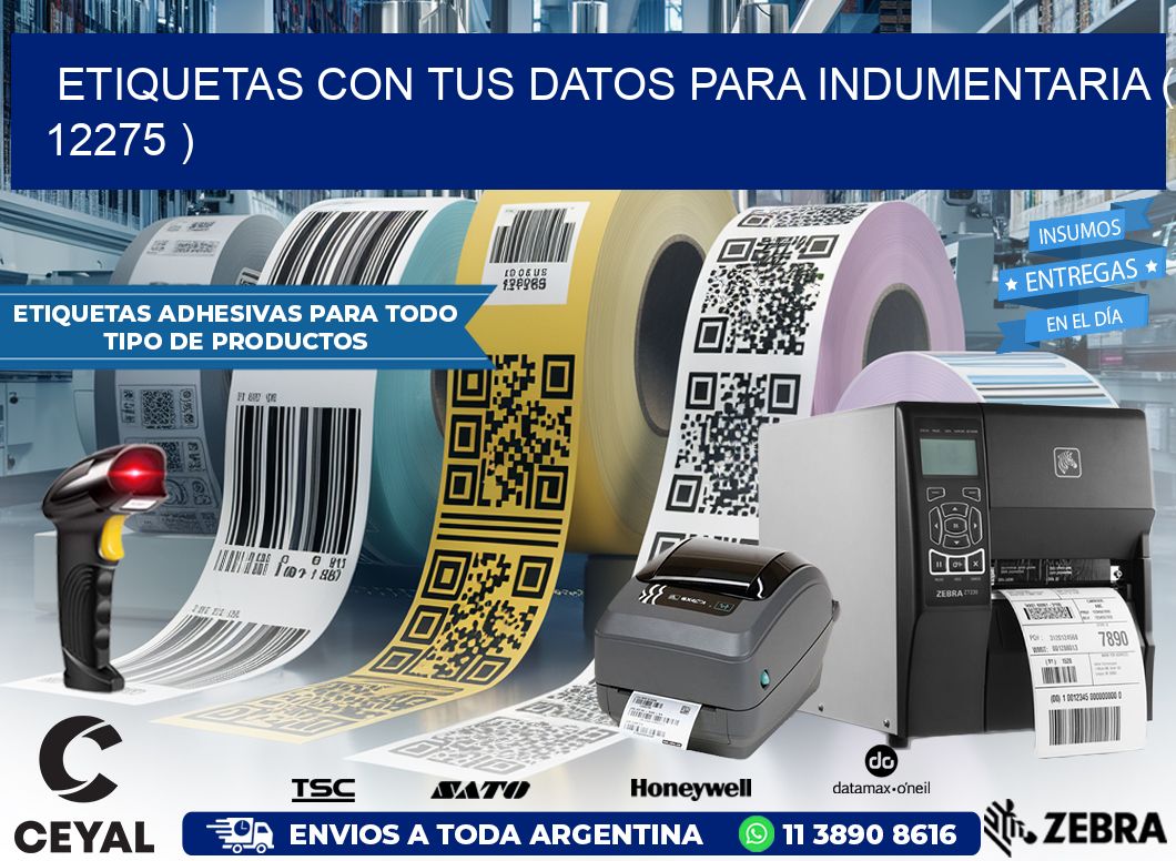 ETIQUETAS CON TUS DATOS PARA INDUMENTARIA ( 12275 )