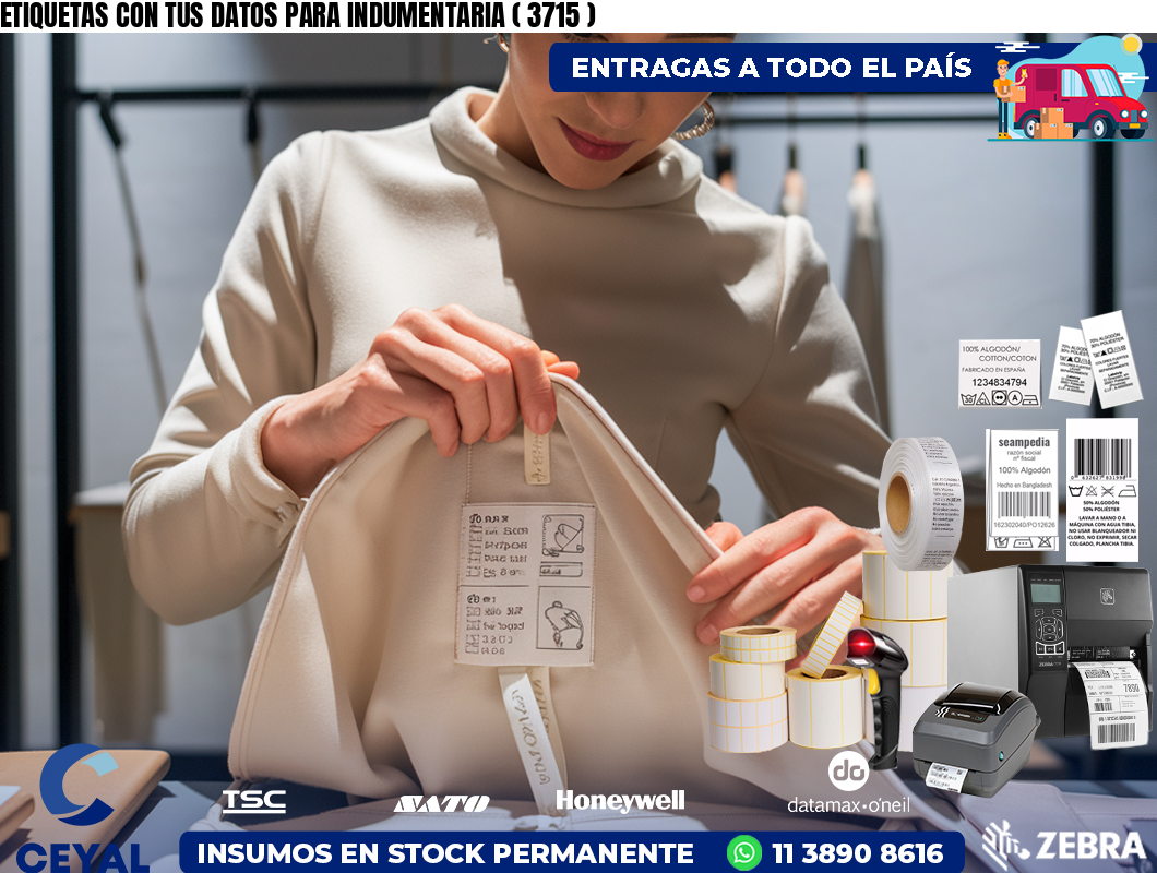 ETIQUETAS CON TUS DATOS PARA INDUMENTARIA ( 3715 )