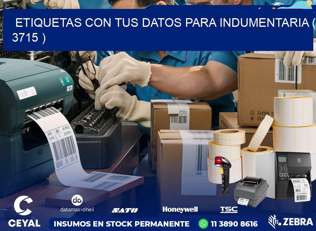 ETIQUETAS CON TUS DATOS PARA INDUMENTARIA ( 3715 )