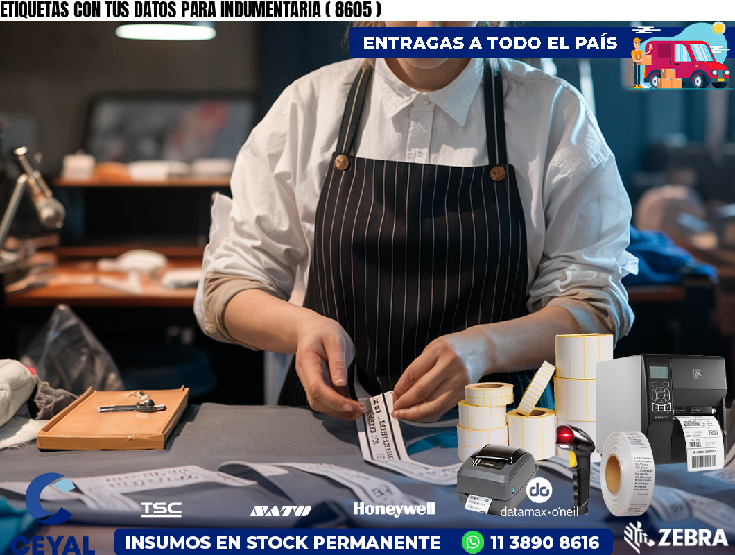 ETIQUETAS CON TUS DATOS PARA INDUMENTARIA ( 8605 )