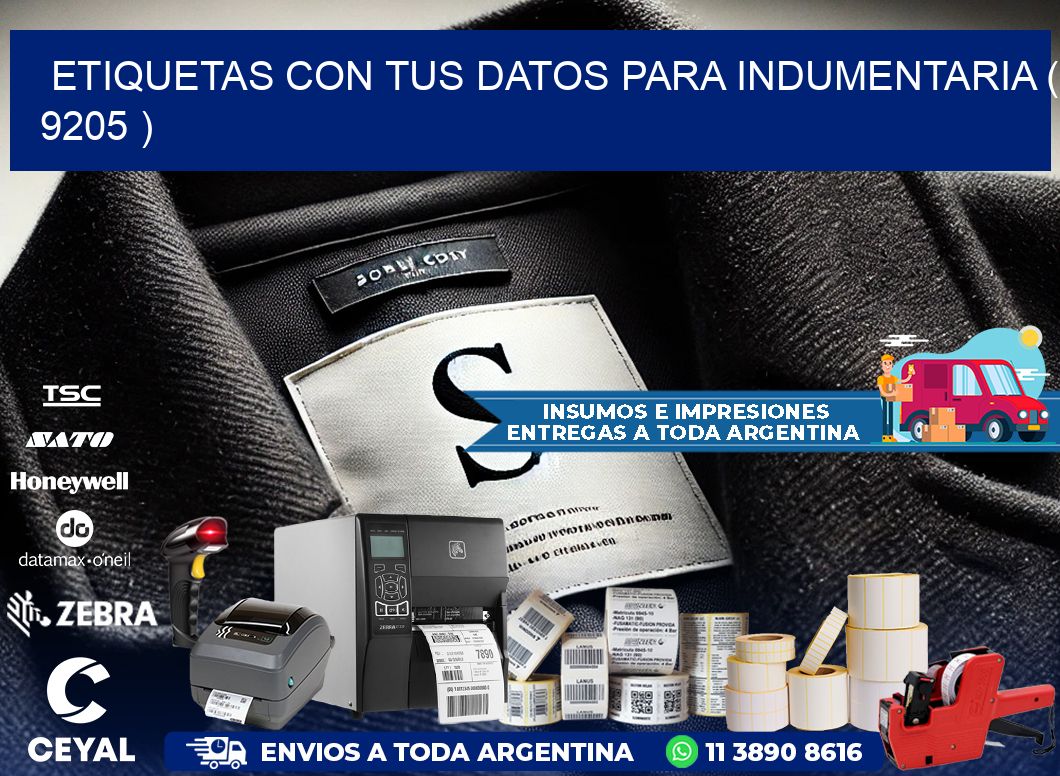 ETIQUETAS CON TUS DATOS PARA INDUMENTARIA ( 9205 )