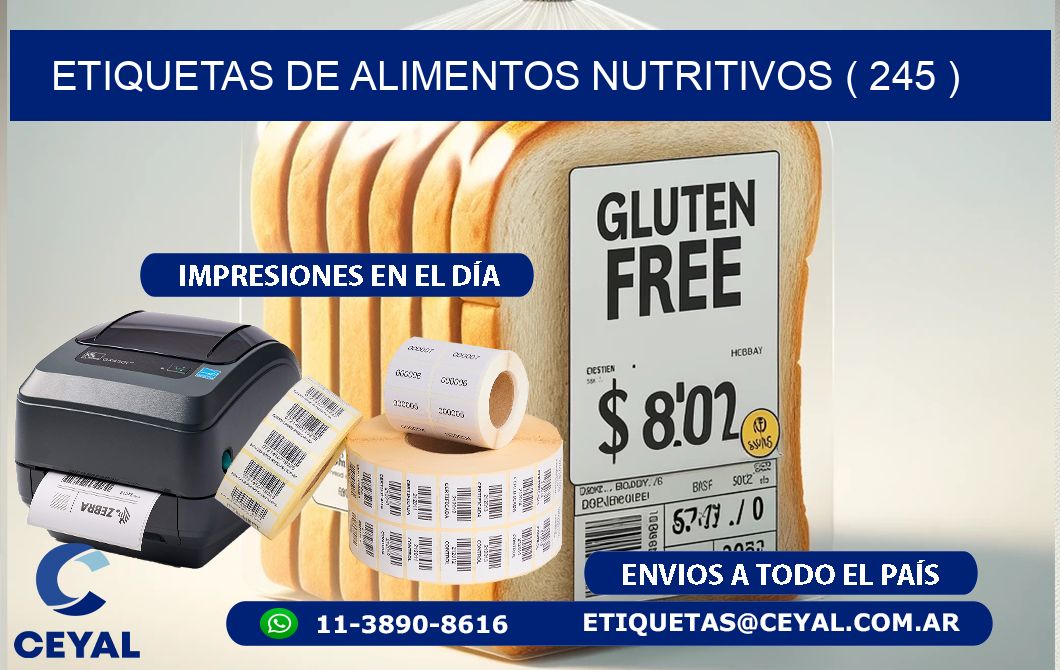 ETIQUETAS DE ALIMENTOS NUTRITIVOS ( 245 )