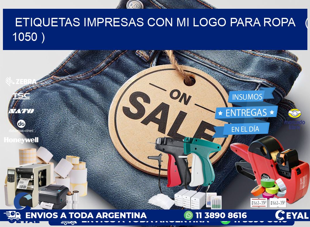 ETIQUETAS IMPRESAS CON MI LOGO PARA ROPA ( 1050 )