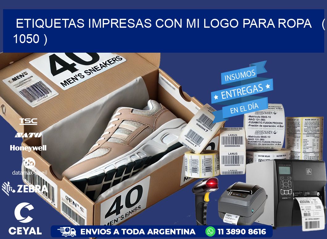 ETIQUETAS IMPRESAS CON MI LOGO PARA ROPA ( 1050 )