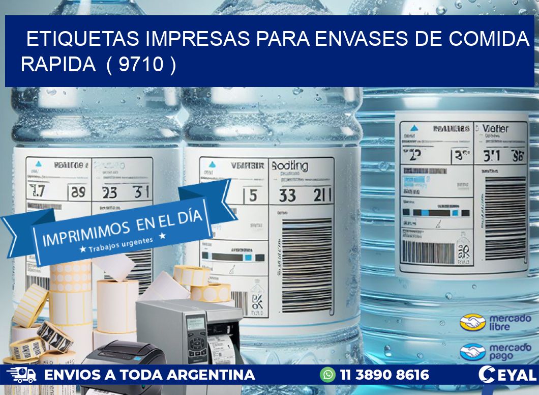 ETIQUETAS IMPRESAS PARA ENVASES DE COMIDA RAPIDA ( 9710 )