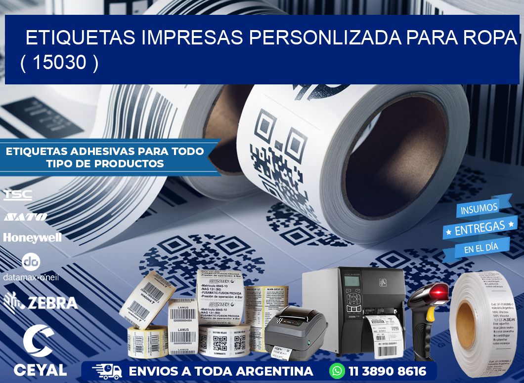 ETIQUETAS IMPRESAS PERSONLIZADA PARA ROPA ( 15030 )