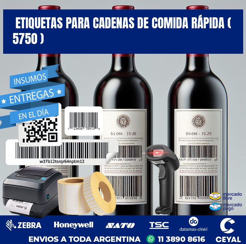 ETIQUETAS PARA CADENAS DE COMIDA RÁPIDA ( 5750 )