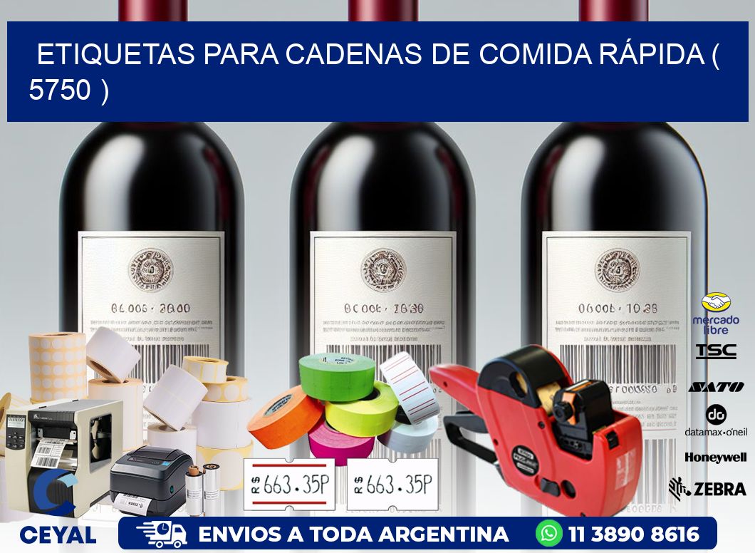 ETIQUETAS PARA CADENAS DE COMIDA RÁPIDA ( 5750 )