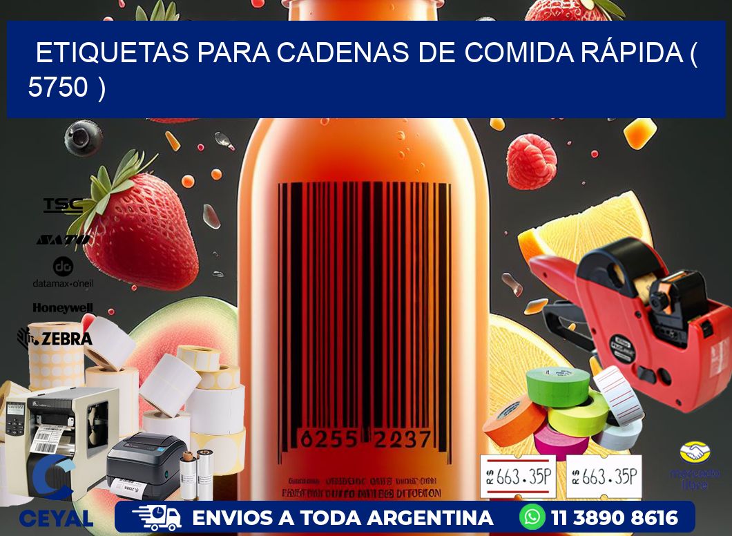 ETIQUETAS PARA CADENAS DE COMIDA RÁPIDA ( 5750 )