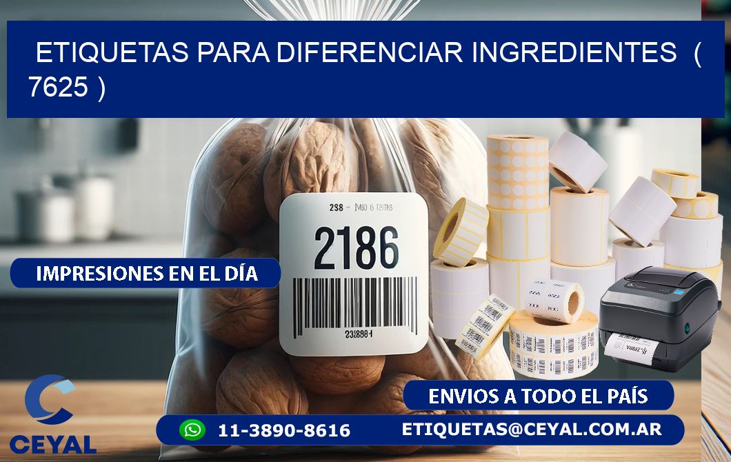 ETIQUETAS PARA DIFERENCIAR INGREDIENTES  ( 7625 )