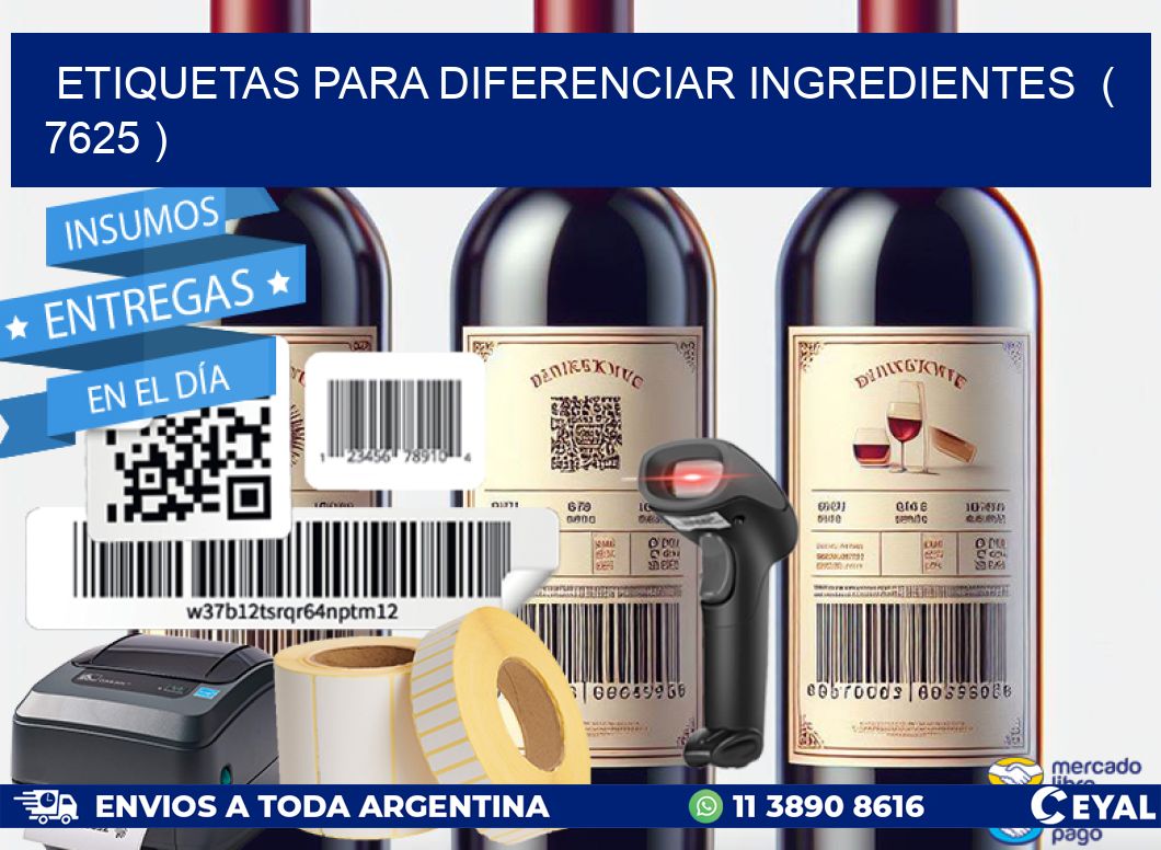 ETIQUETAS PARA DIFERENCIAR INGREDIENTES ( 7625 )