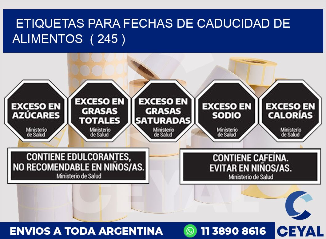 ETIQUETAS PARA FECHAS DE CADUCIDAD DE ALIMENTOS ( 245 )