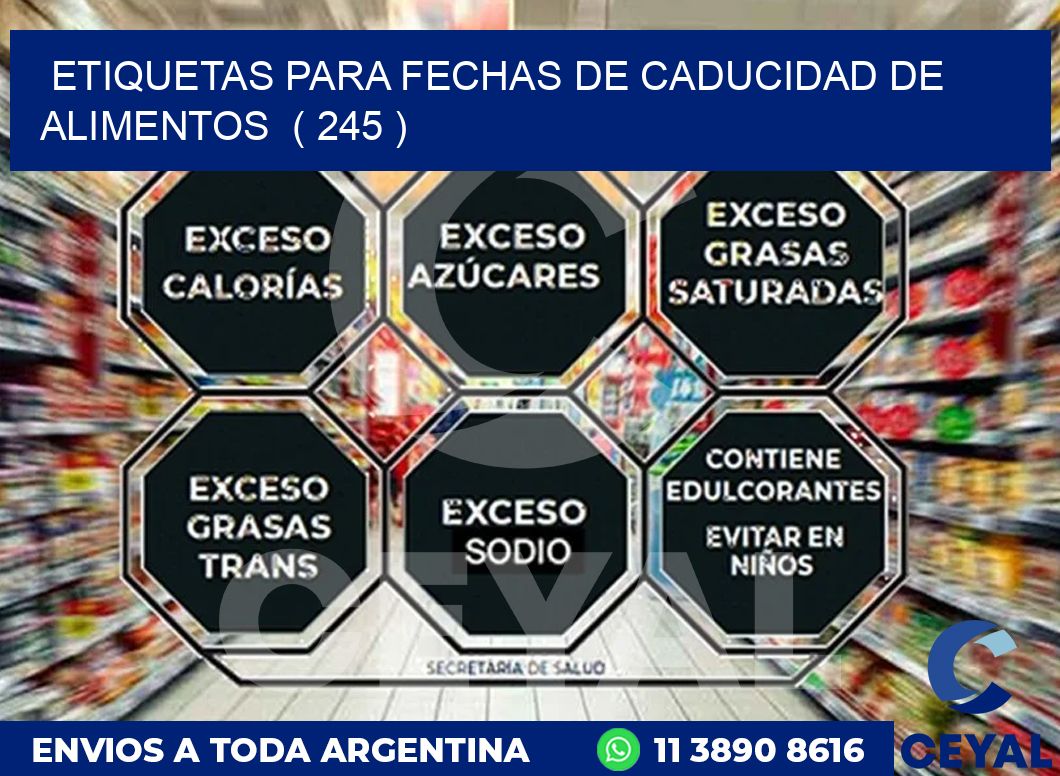 ETIQUETAS PARA FECHAS DE CADUCIDAD DE ALIMENTOS ( 245 )