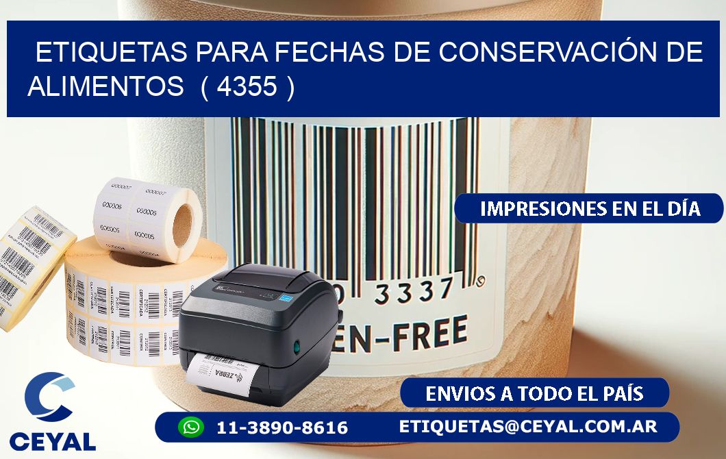 ETIQUETAS PARA FECHAS DE CONSERVACIÓN DE ALIMENTOS ( 4355 )