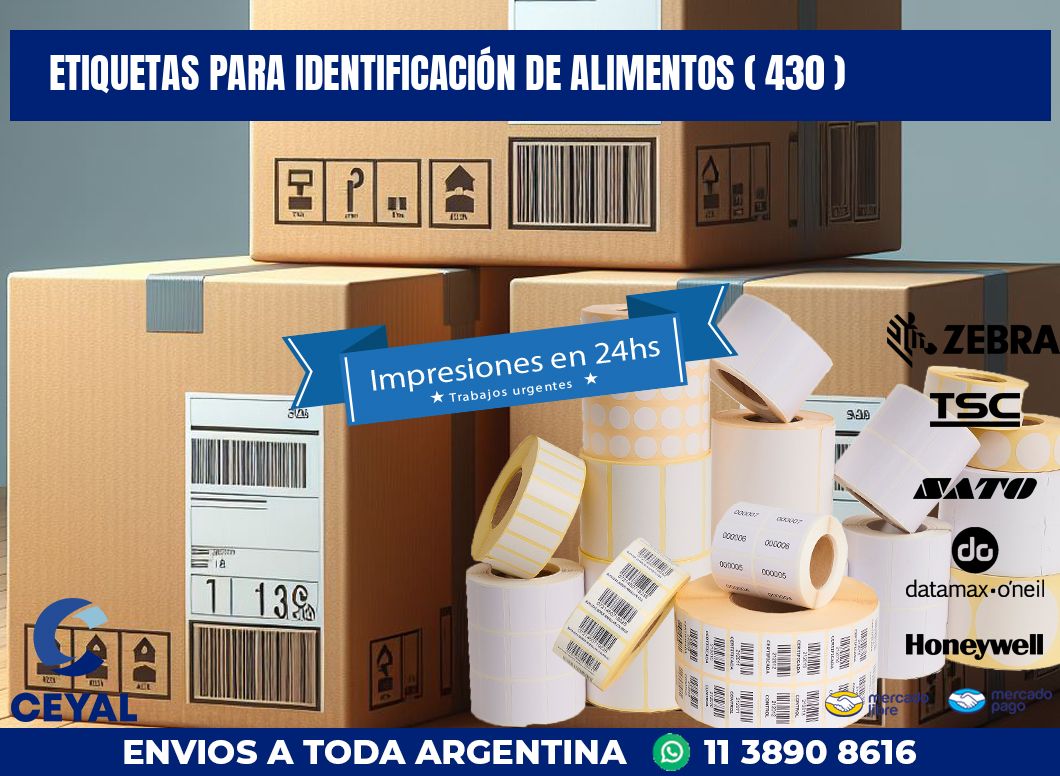 ETIQUETAS PARA IDENTIFICACIÓN DE ALIMENTOS ( 430 )