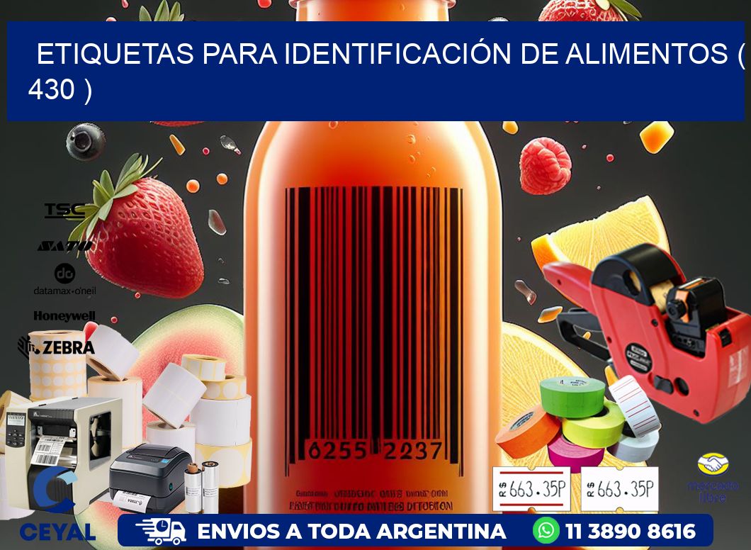 ETIQUETAS PARA IDENTIFICACIÓN DE ALIMENTOS ( 430 )