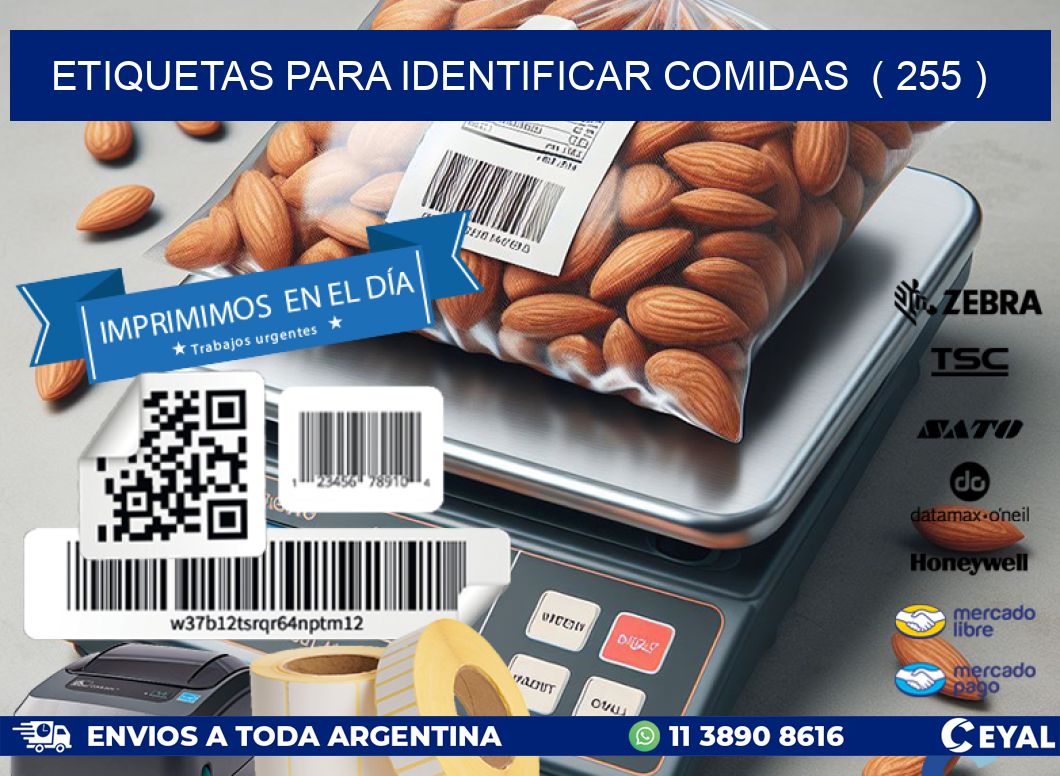 ETIQUETAS PARA IDENTIFICAR COMIDAS  ( 255 )