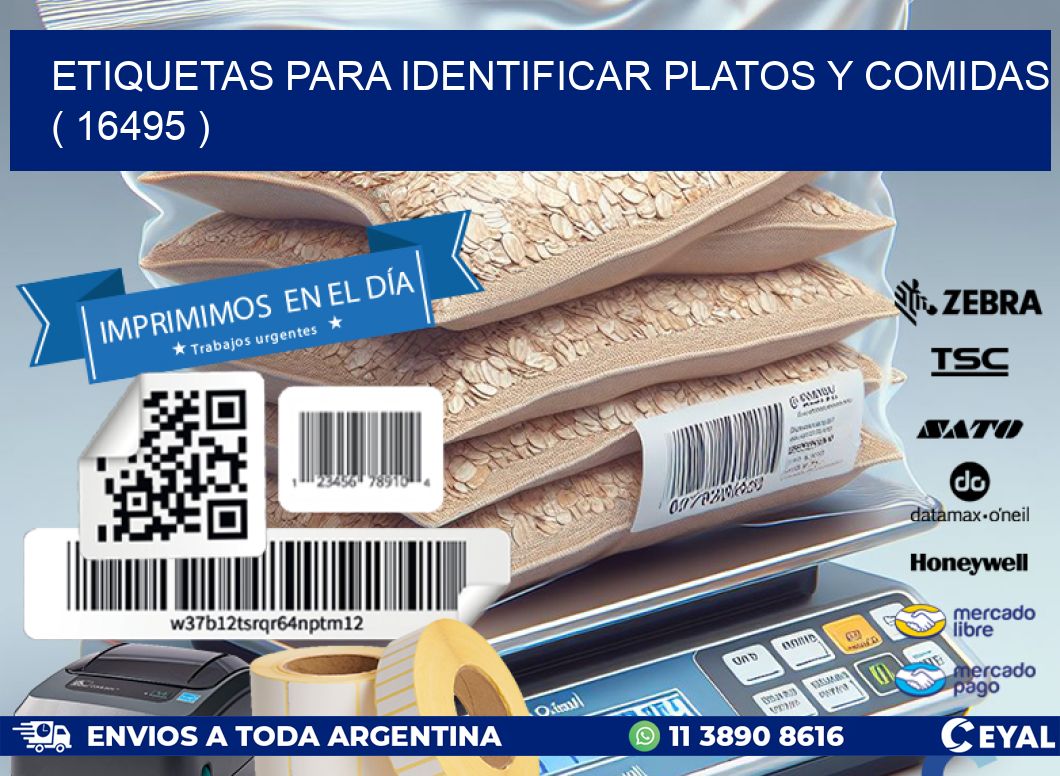 ETIQUETAS PARA IDENTIFICAR PLATOS Y COMIDAS ( 16495 )