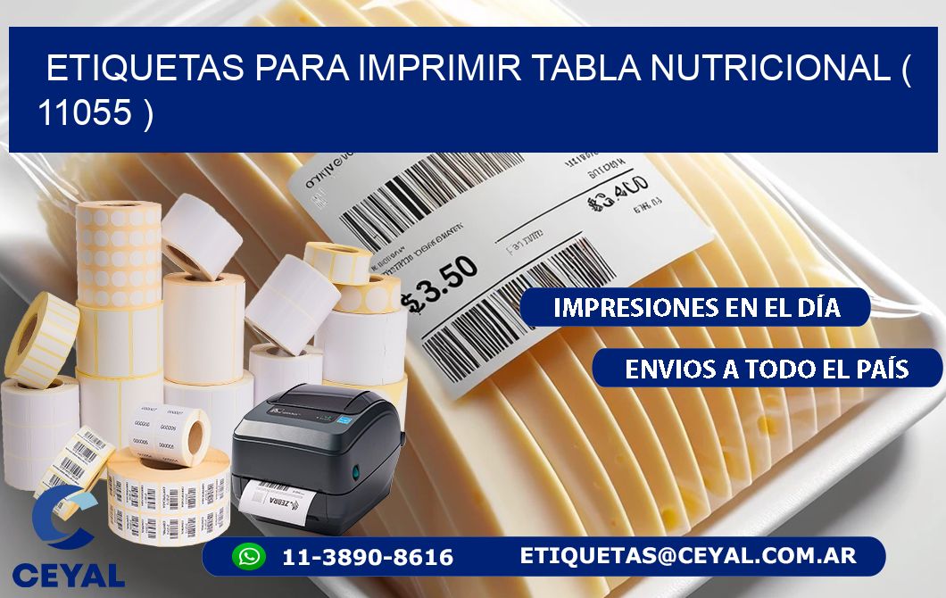 ETIQUETAS PARA IMPRIMIR TABLA NUTRICIONAL ( 11055 )