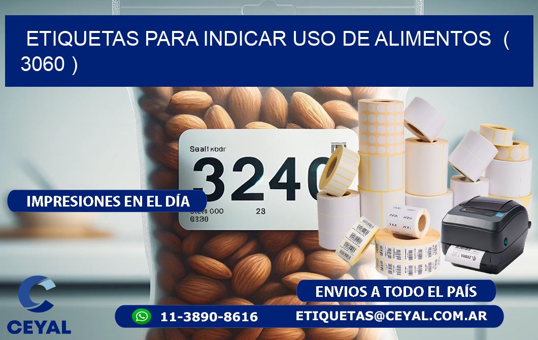 ETIQUETAS PARA INDICAR USO DE ALIMENTOS ( 3060 )