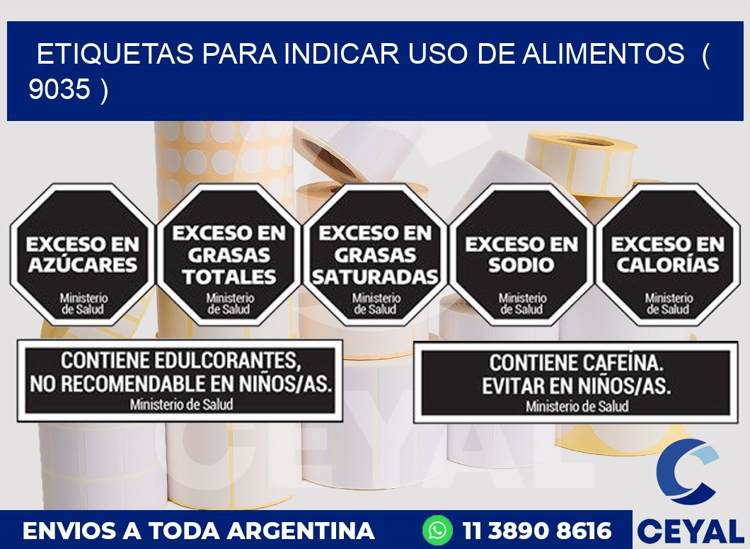 ETIQUETAS PARA INDICAR USO DE ALIMENTOS ( 9035 )