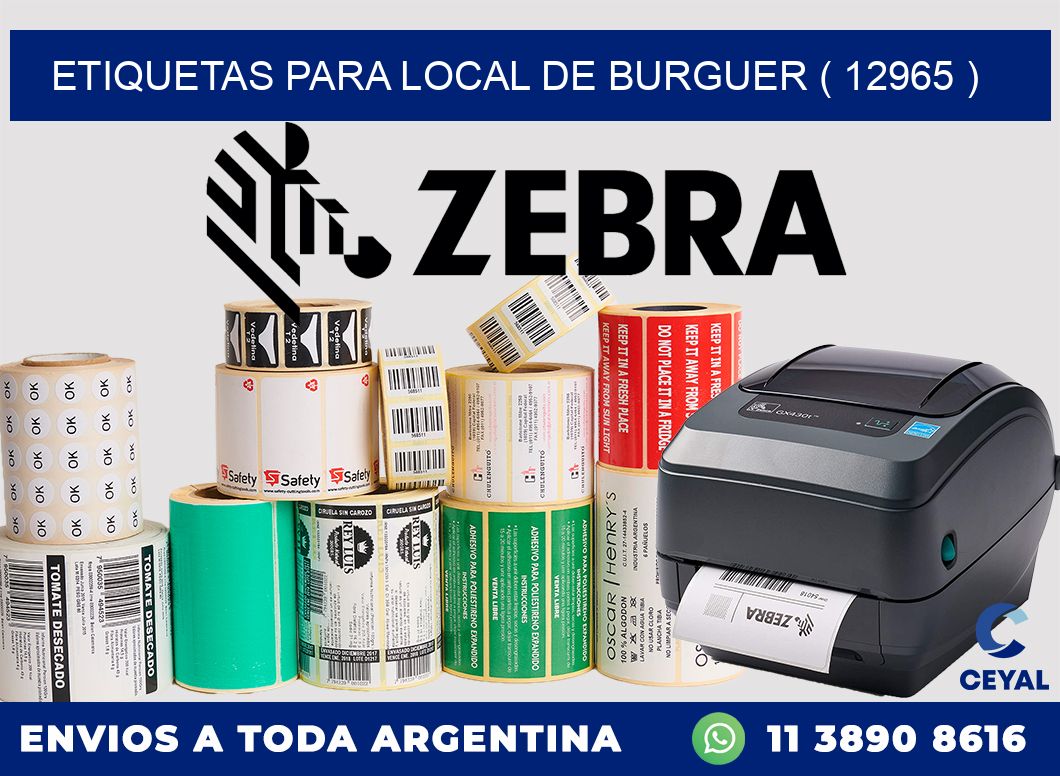 ETIQUETAS PARA LOCAL DE BURGUER ( 12965 )
