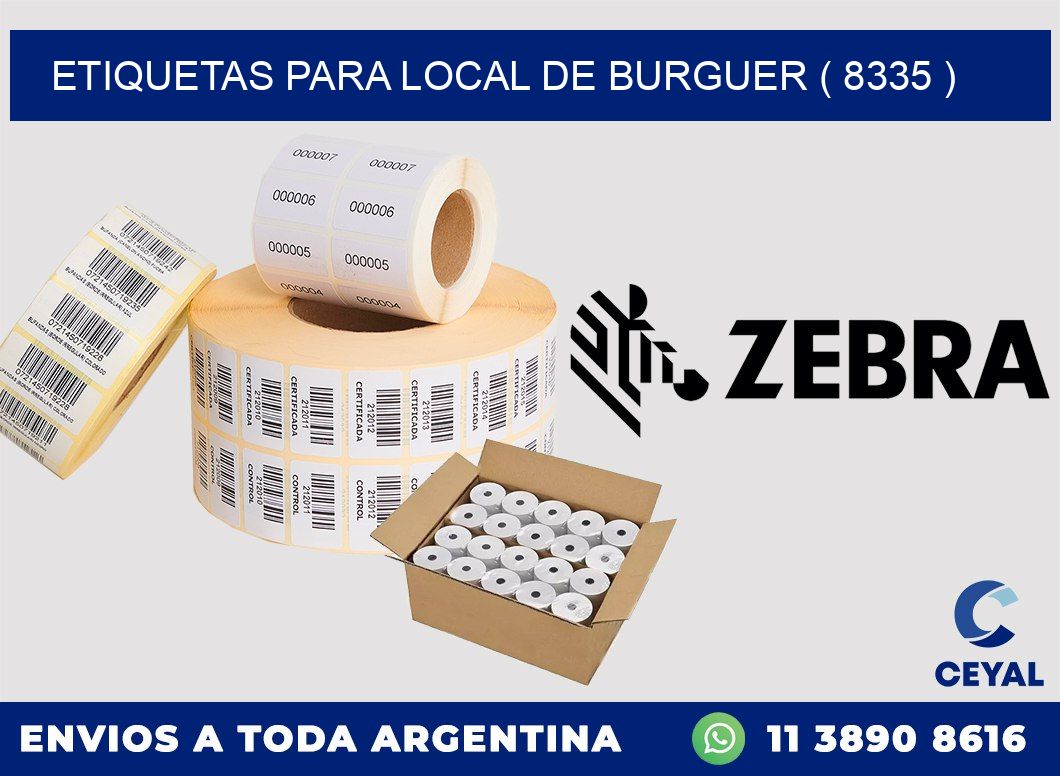 ETIQUETAS PARA LOCAL DE BURGUER ( 8335 )