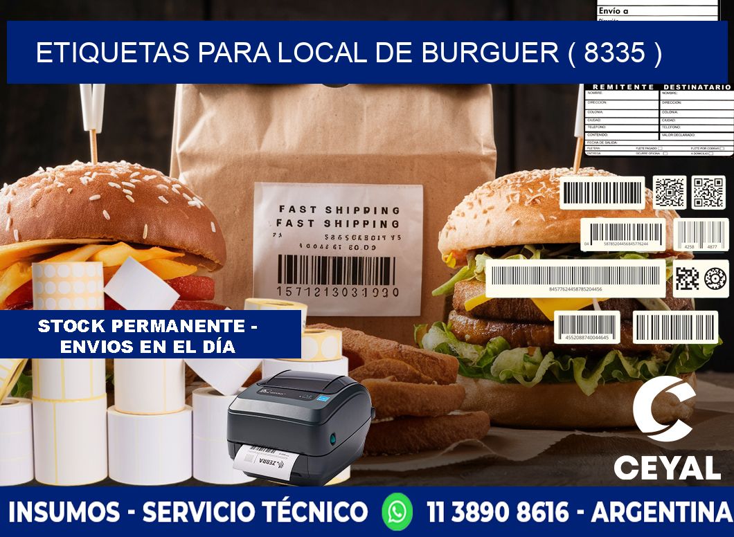 ETIQUETAS PARA LOCAL DE BURGUER ( 8335 )