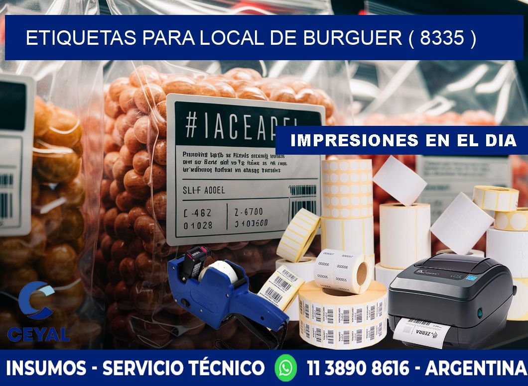ETIQUETAS PARA LOCAL DE BURGUER ( 8335 )