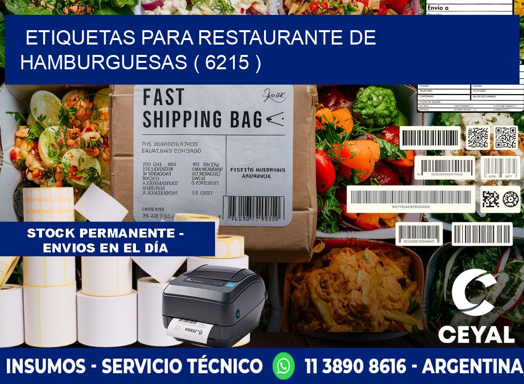 ETIQUETAS PARA RESTAURANTE DE HAMBURGUESAS ( 6215 )