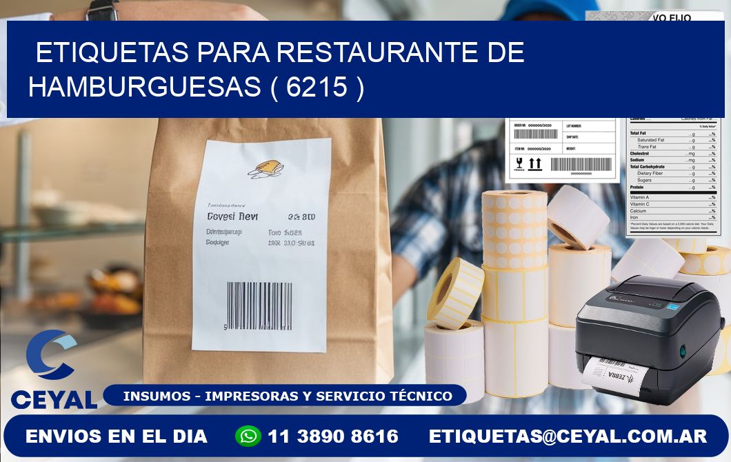 ETIQUETAS PARA RESTAURANTE DE HAMBURGUESAS ( 6215 )