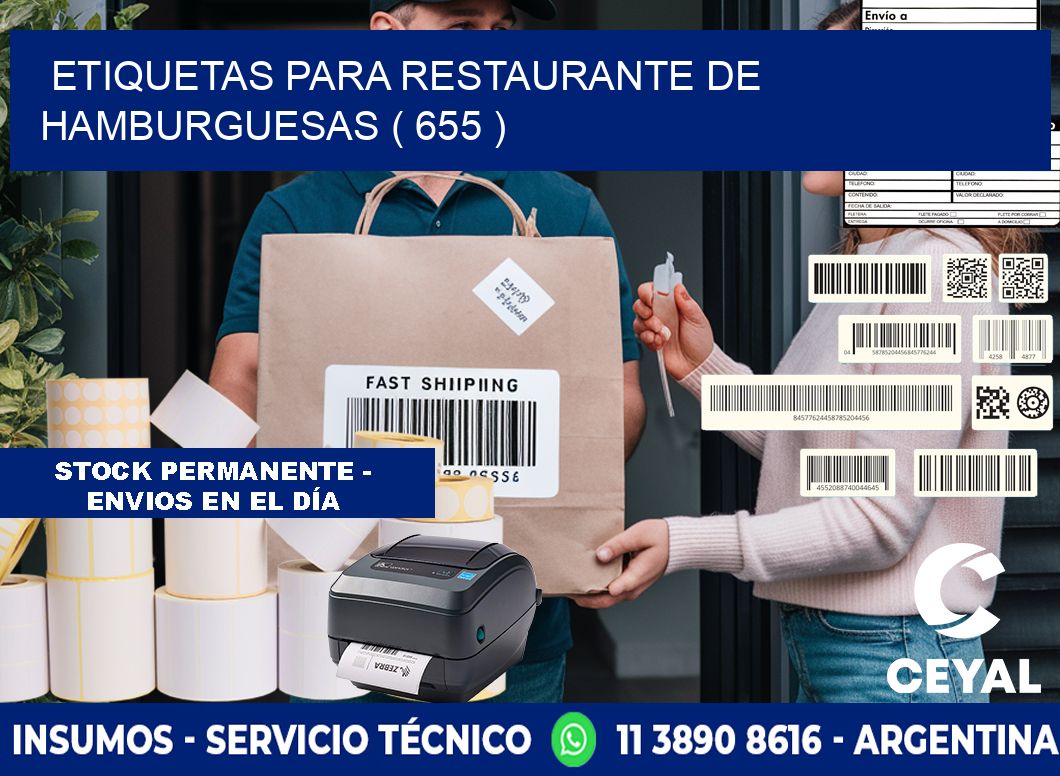 ETIQUETAS PARA RESTAURANTE DE HAMBURGUESAS ( 655 )