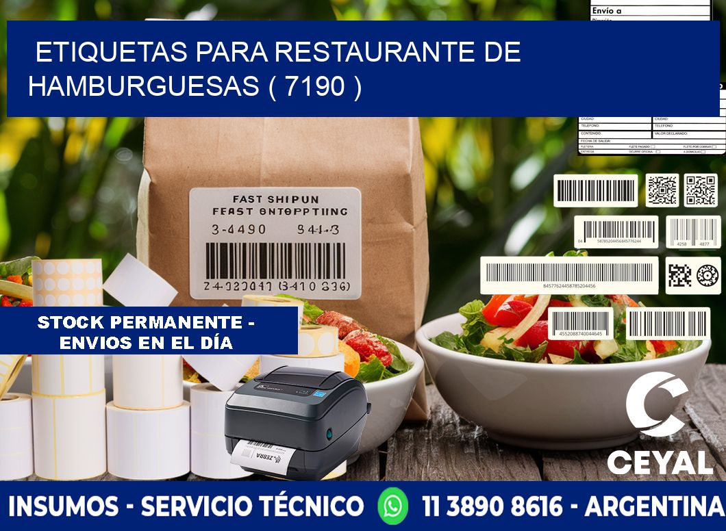 ETIQUETAS PARA RESTAURANTE DE HAMBURGUESAS ( 7190 )