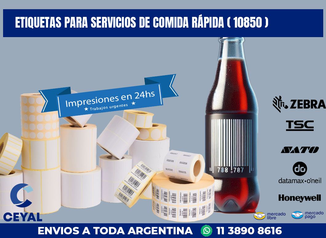ETIQUETAS PARA SERVICIOS DE COMIDA RÁPIDA ( 10850 )